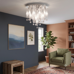 Spindle - Crystal & Chrome Remote 6 Light Ceiling Lamp
