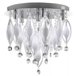 Spindle - Crystal & Chrome Remote 6 Light Ceiling Lamp