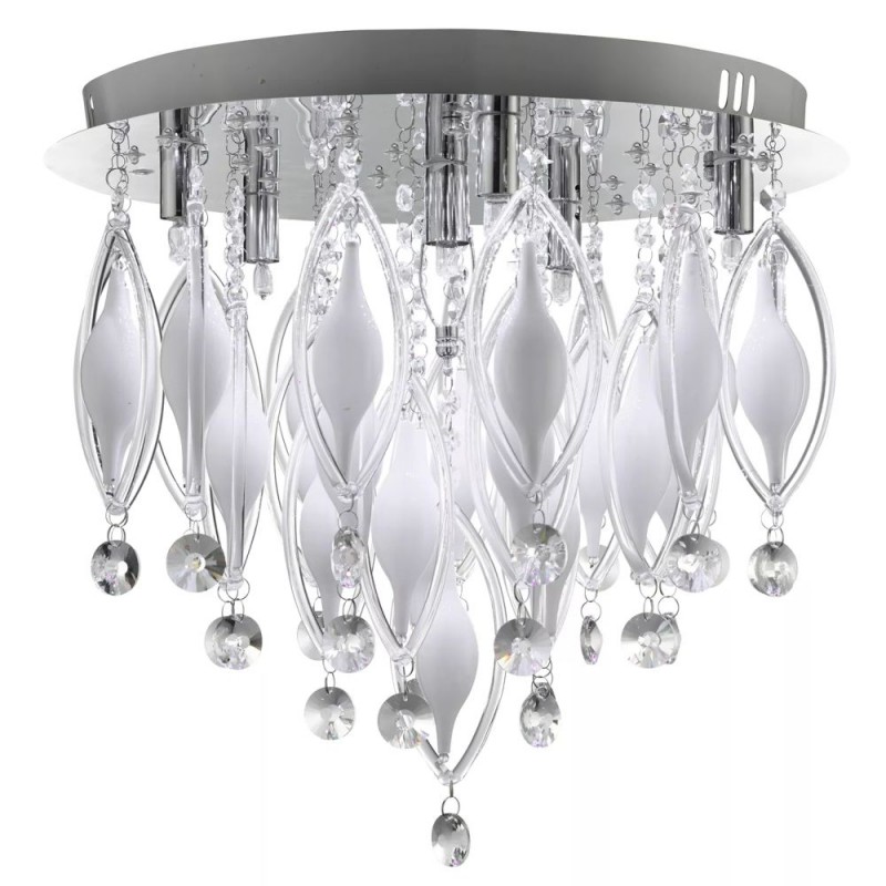 Searchlight-2456-6CC - Spindle - Crystal & Chrome Remote 6 Light Ceiling Lamp
