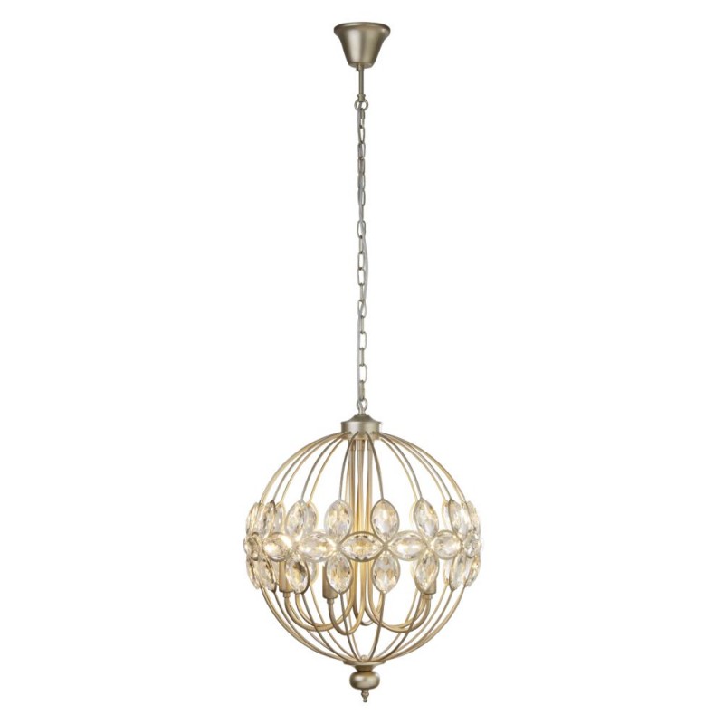 Searchlight-3696-6CP - Bracelet - Champagne Gold 6 Light Pendant with Crystal Glass