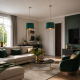 Prism-54895 - Larix - Shade Only - Green Velvet Shade with Gold Inner Ø 40 cm