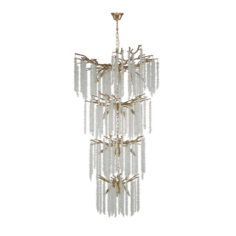 Prism-74285 - Willow - Matt Gold 21 Light Centre Fitting with Crystal