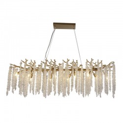 Willow - Matt Gold 10 Light over Island Fitting with Crystal Willow - Matt Gold 10 Light over Island Fitting with Crystal
