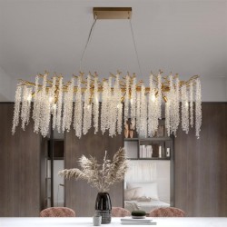 Willow - Matt Gold 10 Light over Island Fitting with Crystal Willow - Matt Gold 10 Light over Island Fitting with Crystal
