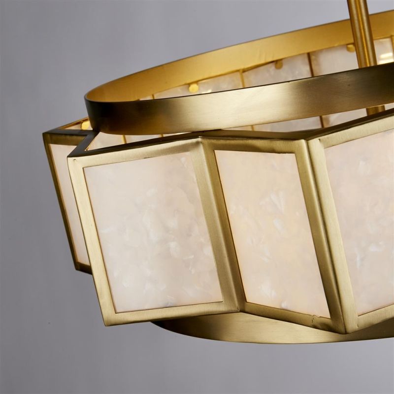 Prism-73179 - Laurel - Gold 3 Light Pendant with White Acrylic Shade