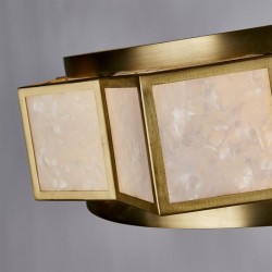 Laurel - Gold 5 Light Pendant with White Acrylic Shade Laurel - Gold 5 Light Pendant with White Acrylic Shade