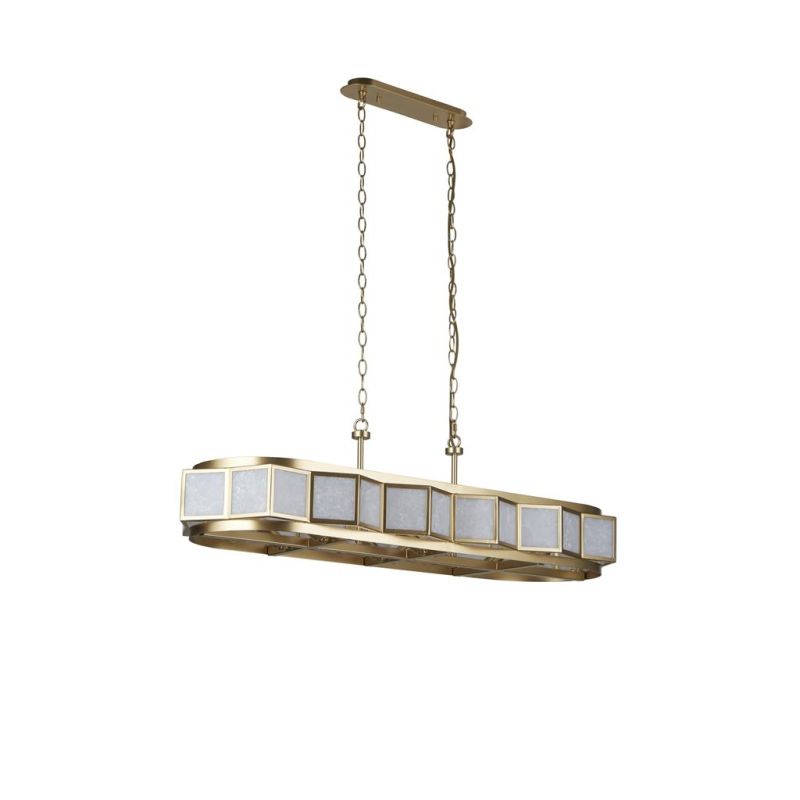 Prism-74212 - Laurel - Gold 8 Light over Island Fitting with White Acrylic Shade