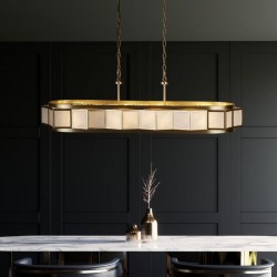 Laurel - Gold 8 Light over Island Fitting with White Acrylic Shade Laurel - Gold 8 Light over Island Fitting with White Acrylic Shade