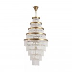 Bella - Matt Brass 13 Light Chandelier with Crystal