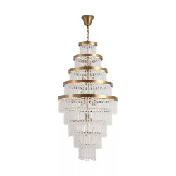 Bella - Matt Brass 13 Light Chandelier with Crystal