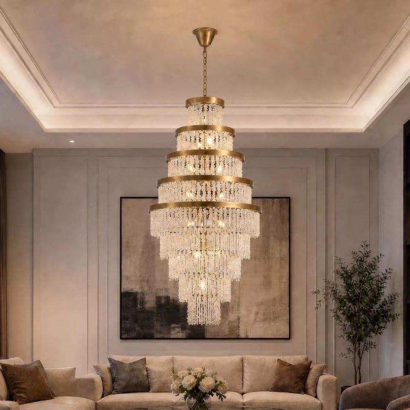 Searchlight-33520-13BZ - Bella - Matt Brass 13 Light Chandelier with Crystal