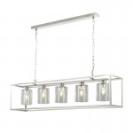 Cage - Satin Silver with 5 Clear Glass over Island Fitting Cage - Satin Silver with 5 Clear Glass over Island Fitting