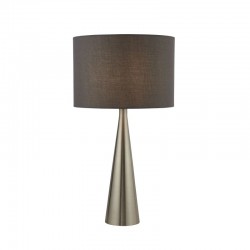 Elder - Satin Nickel Table Lamp with Grey Shade Elder - Satin Nickel Table Lamp with Grey Shade
