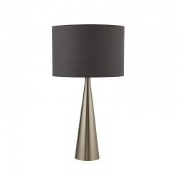 Elder - Satin Nickel Table Lamp with Grey Shade Elder - Satin Nickel Table Lamp with Grey Shade