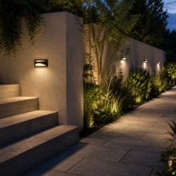 Meath - Dark Grey & White LED Bulkhead Light ( 2 Covers )