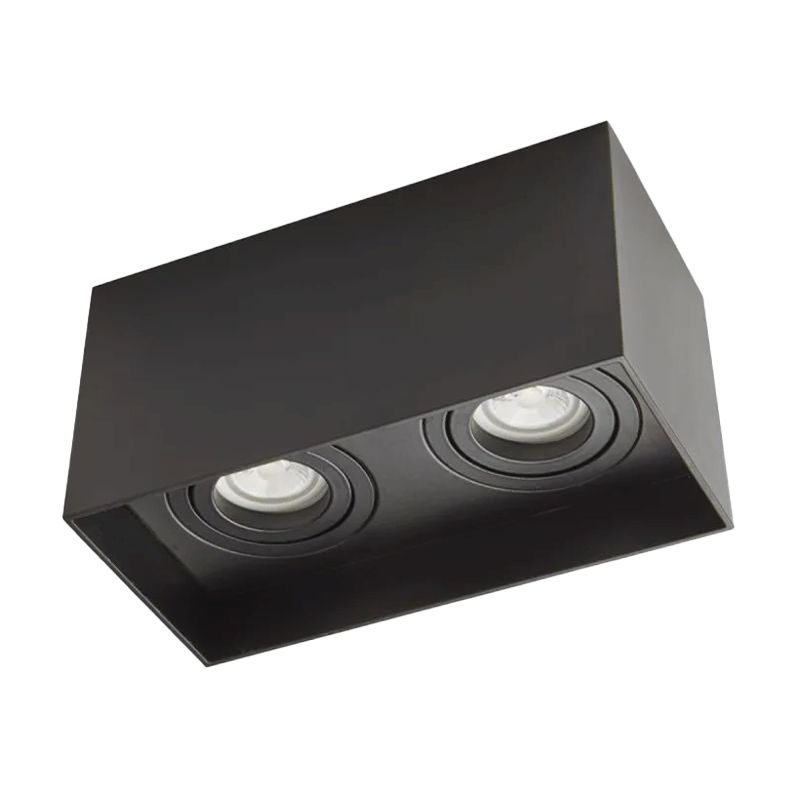 Architectural Lighting-65675 - Cork - Surface-Mounted Black Square Twin Spotlight