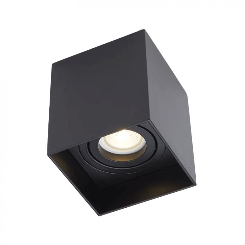 Architectural Lighting-65677 - Cork - Surface-Mounted Black Square Single Spotlight