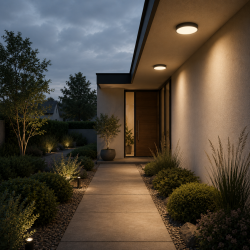 Tuam - IP54 Dark Grey LED Flush Ø 30 cm