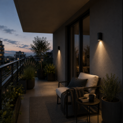 Wicklow - Matt Black LED Wall Lamp IP65