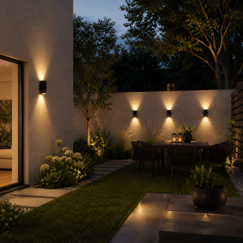 Architectural Lighting-65863B - Wicklow - Matt Black Up&Down LED Wall Lamp IP 65