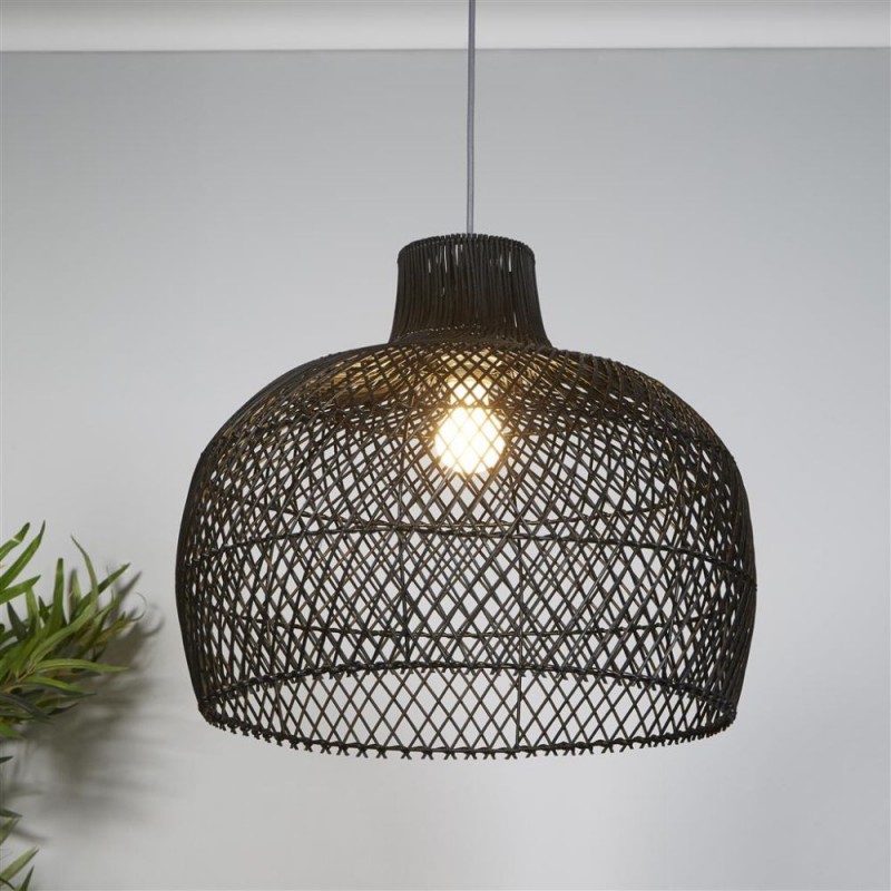 Searchlight-SO701958 - Jessica - Shade Only - 52 cm Natural Black Rattan Shade