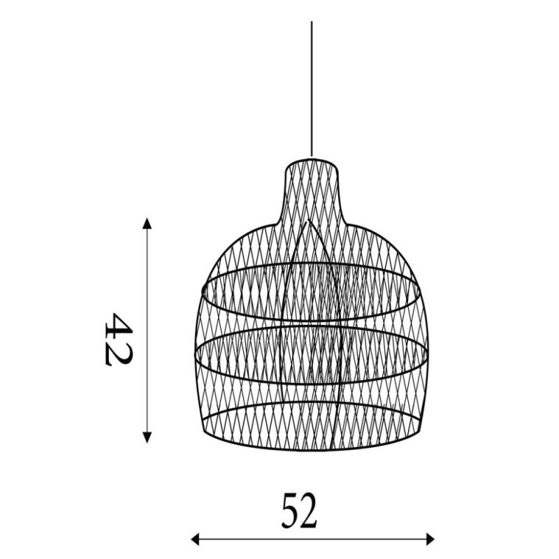 Searchlight-SO701958 - Jessica - Shade Only - 52 cm Natural Black Rattan Shade