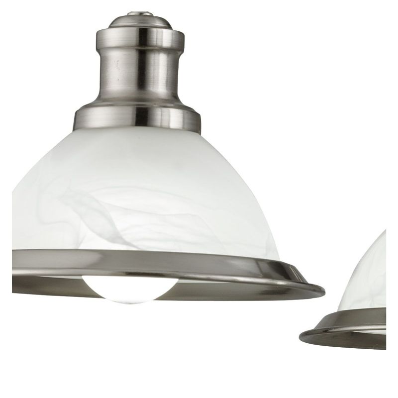 Ceiling Lights - Bistro - Alabaster Glass & Satin Silver 5 Light Centre Fitting Searchlight-1595-5SS - Bistro - Alabaster Glass & Satin Silver 5 Light Centre Fitting