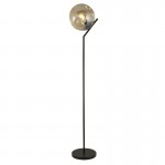 Punch - Black Floor Lamp with Amber Dimpled Glass Punch - Black Floor Lamp with Amber Dimpled Glass