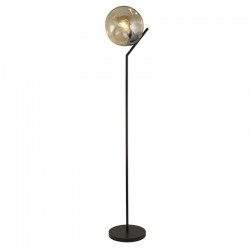 Punch - Black Floor Lamp with Amber Dimpled Glass Punch - Black Floor Lamp with Amber Dimpled Glass