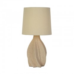 Twist - Cream Ceramic Table Lamp with Natural Linen Shade Twist - Cream Ceramic Table Lamp with Natural Linen Shade
