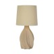 Searchlight-74210CR - Twist - Cream Ceramic Table Lamp with Natural Linen Shade