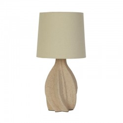 Twist - Cream Ceramic Table Lamp with Natural Linen Shade Twist - Cream Ceramic Table Lamp with Natural Linen Shade