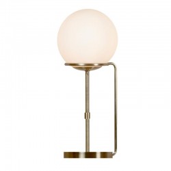 Sphere - White Glass & Antique Brass Table Lamp