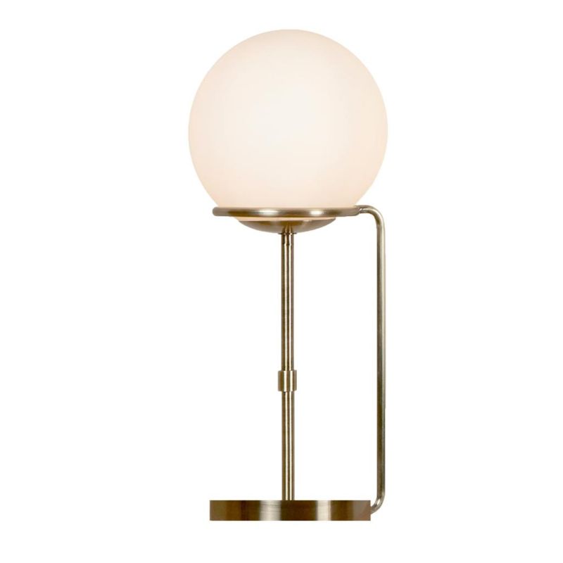 Searchlight-8092AB - Sphere - White Glass & Antique Brass Table Lamp