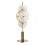 Wagon Wheel - Bronze 6 Light Table Lamp with Clear & Amber Glasses Wagon Wheel - Bronze 6 Light Table Lamp with Clear & Amber Glasses