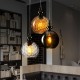 Ceiling Lights - Indiana - Texture Smoky Glass with Chrome Single Pendant Searchlight-2120SM - Indiana - Texture Smoky Glass with Chrome Single Pendant