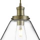 Ceiling Lights - Pyramid - Clear Glass with Antique Brass Single Pendant Searchlight-3228AB - Pyramid - Clear Glass with Antique Brass Single Pendant