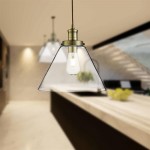 Pyramid - Clear Glass with Antique Brass Single Pendant Pyramid - Clear Glass with Antique Brass Single Pendant