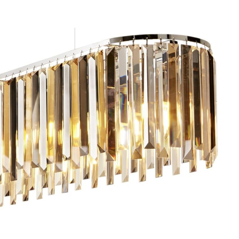 Kitchen Lights - Clarissa - Crystal with Chrome over Island Fitting Searchlight-9838-8CC - Clarissa - Crystal with Chrome over Island Fitting
