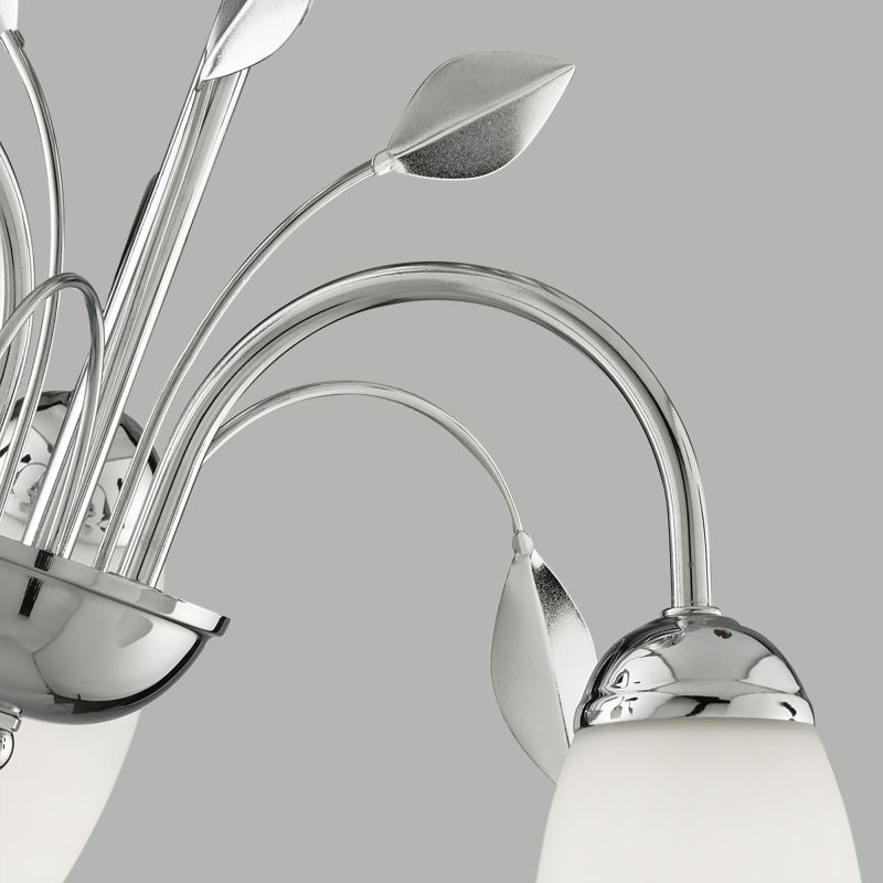 Prism-700016 - Willow - White Glass & Polished Chrome 3 Light Semi Flush