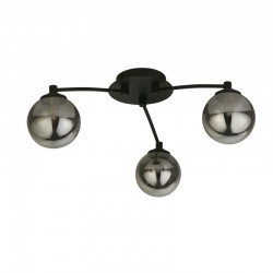 Cedar - Smoked Glass & Matt Black 3 Light Ceiling Lamp Cedar - Smoked Glass & Matt Black 3 Light Ceiling Lamp