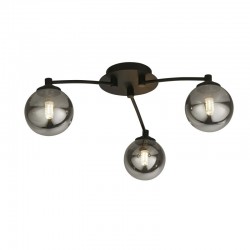 Cedar - Smoked Glass & Matt Black 3 Light Ceiling Lamp Cedar - Smoked Glass & Matt Black 3 Light Ceiling Lamp