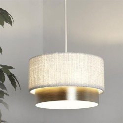 Amelie - Shade Only - 35 cm White & Silver Two Tier Shade