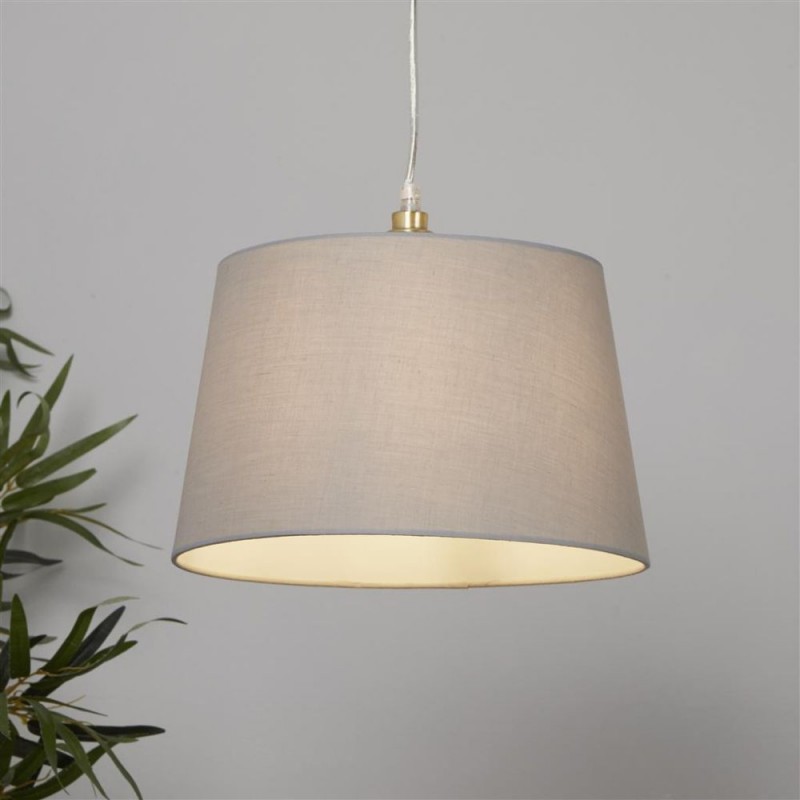 Searchlight-SO701909 - Clyde - Shade Only - 30 cm Light Grey Cotton Shade