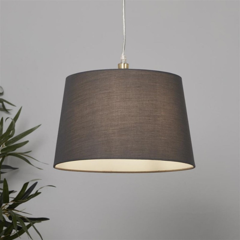 Searchlight-SO701916 - Clyde - Shade Only - 30 cm Charcoal Cotton Shade