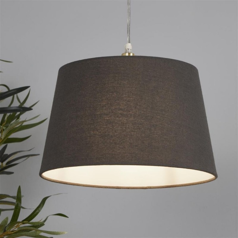 Searchlight-SO701923 - Finn - Shade Only - 30 cm Charcoal Linen Shade