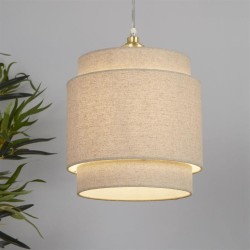 Finn - Shade Only - 25 cm Natural Linen Double Shade