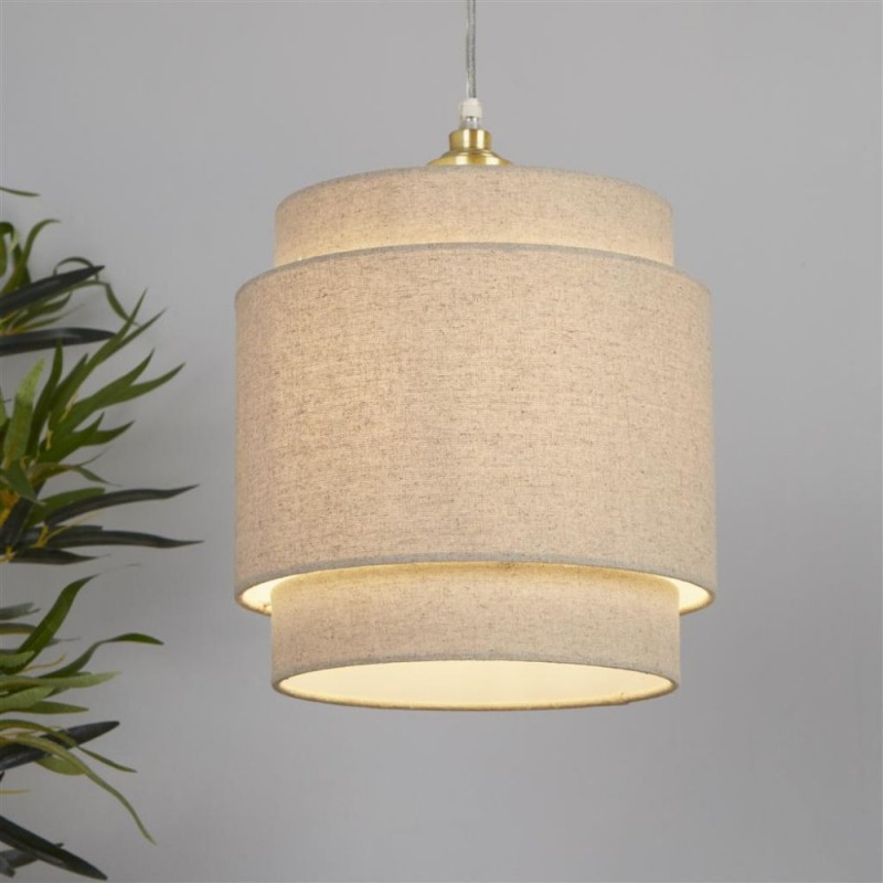 Searchlight-SO701926 - Finn - Shade Only - 25 cm Natural Linen Double Shade