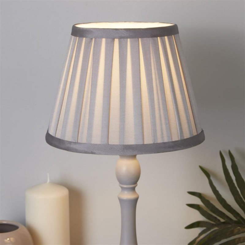 Searchlight-SO701930 - Raye - Shade Only - 20 cm Light Silver Silk Shade