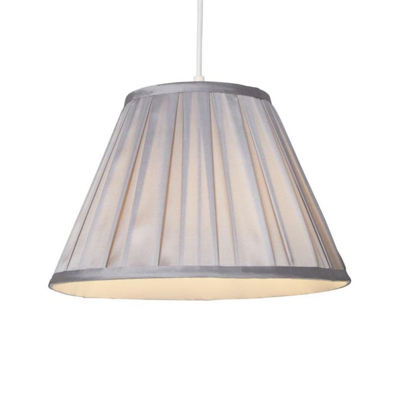 Searchlight-SO701934 - Raye - Shade Only - 30 cm Light Silver Silk Shade